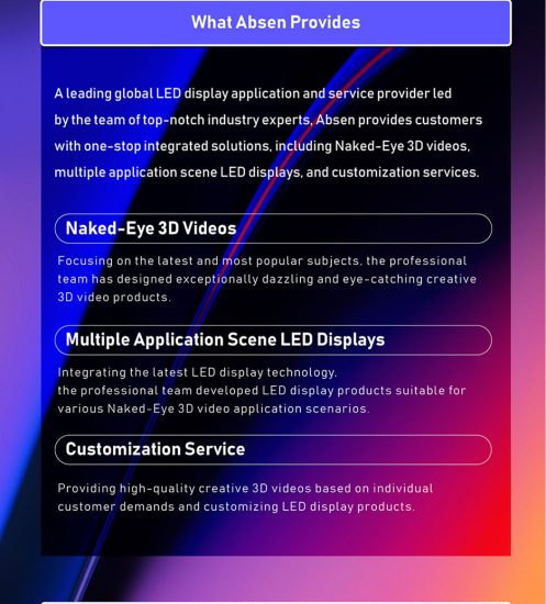 Absen Naked-Eye 3D Solutions | Absen Brasil